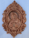 Virgin Mary Wooden 3D Wall Art – Handcrafted Religious Home Decor