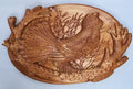 Wooden relief painting – grouse among forest branches, oval panel