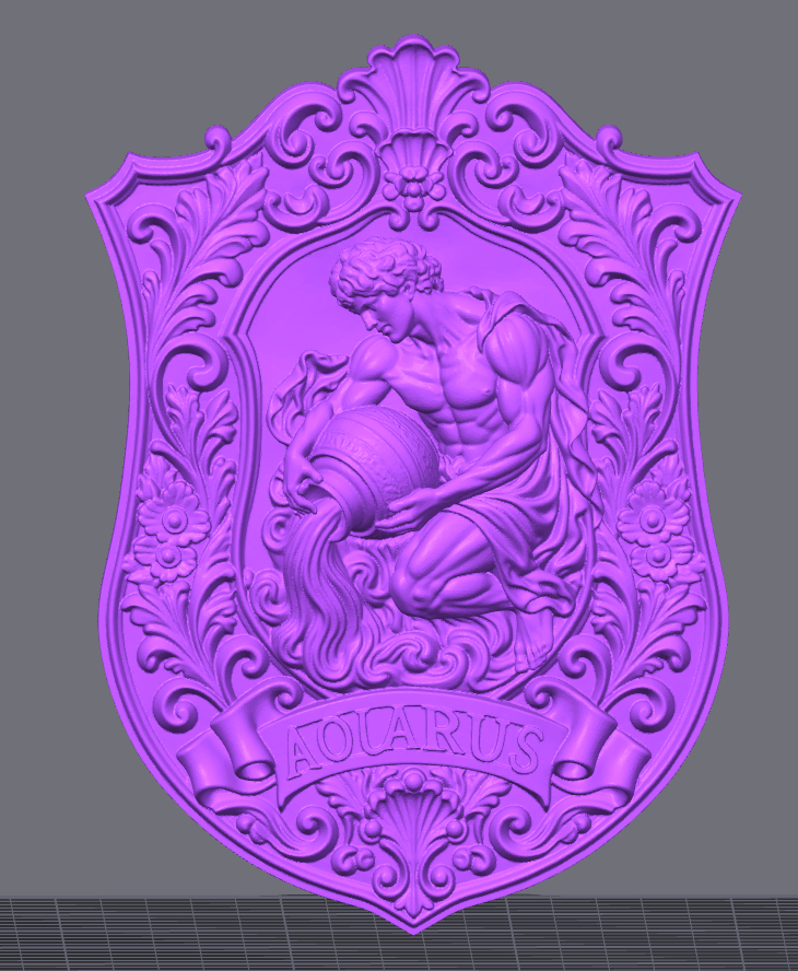 Aquarius Zodiac Sign STL File – 3D Printable Horoscope Wall Art & Gift