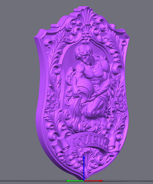 Aquarius Zodiac Sign STL File – 3D Printable Horoscope Wall Art & Gift