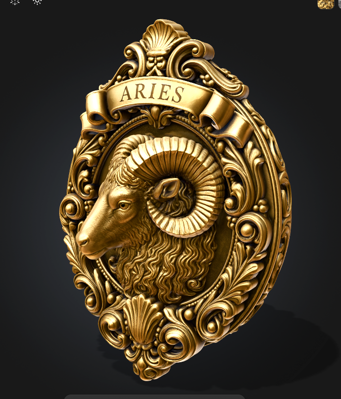 Aries Zodiac Sign STL File for 3D Printing