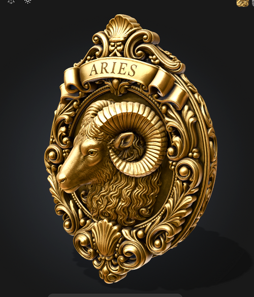 Aries Zodiac Sign STL File for 3D Printing