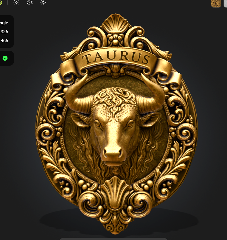 Taurus Zodiac Sign STL File for 3D Printing