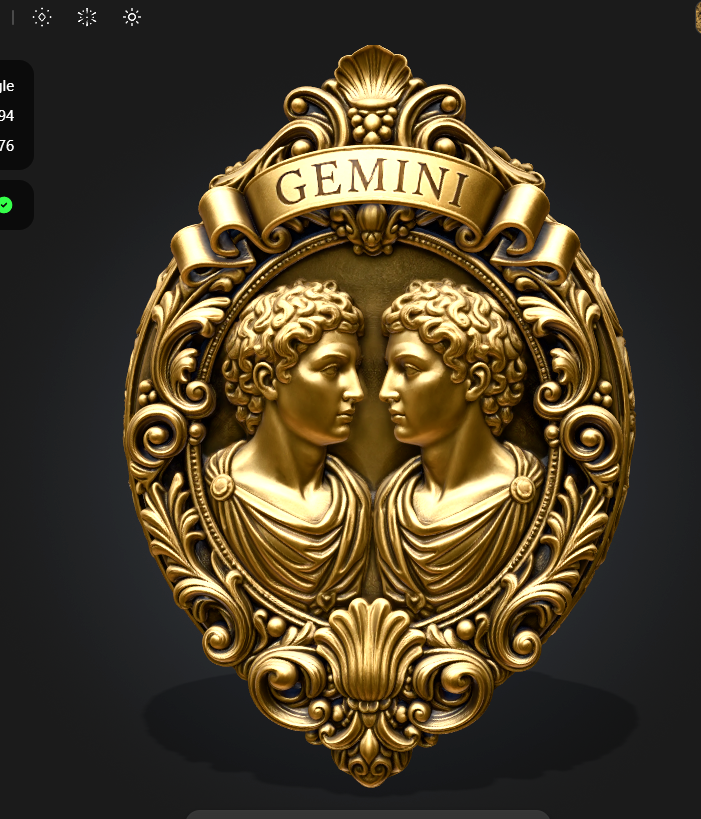 Gemini Zodiac Sign STL File for 3D Printing