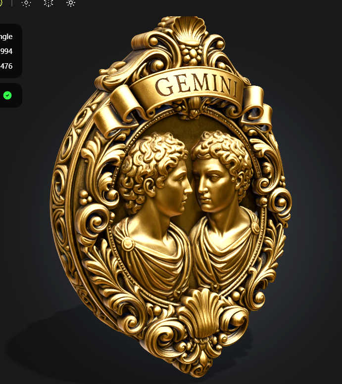 Gemini Zodiac Sign STL File for 3D Printing
