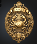 Cancer Zodiac Sign STL File for 3D Printing