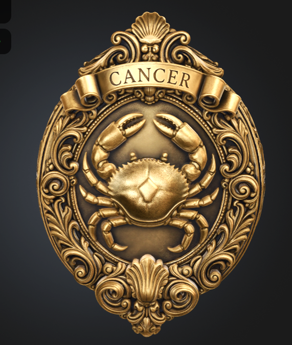 Cancer Zodiac Sign STL File for 3D Printing