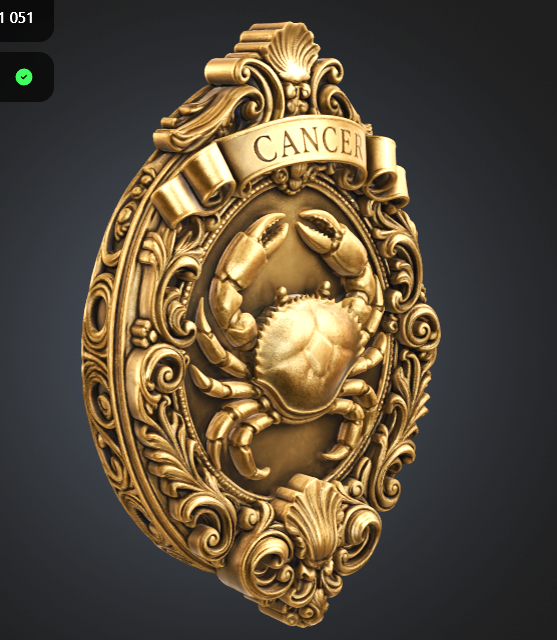 Cancer Zodiac Sign STL File for 3D Printing