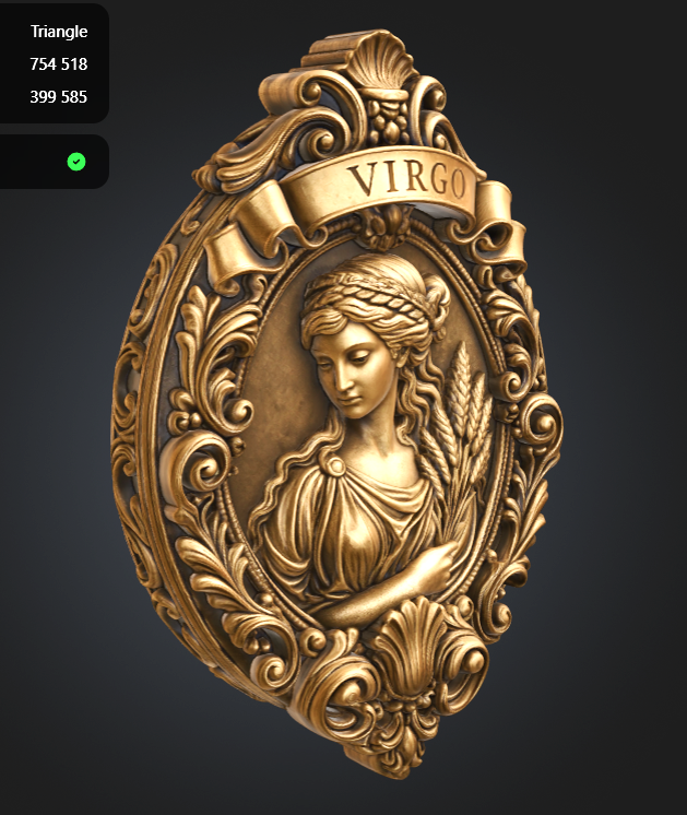 Virgo Zodiac Sign STL File for 3D Printing