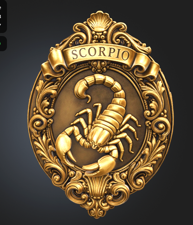 Scorpio Zodiac Sign STL File for 3D Printing