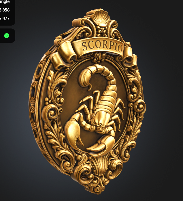 Scorpio Zodiac Sign STL File for 3D Printing