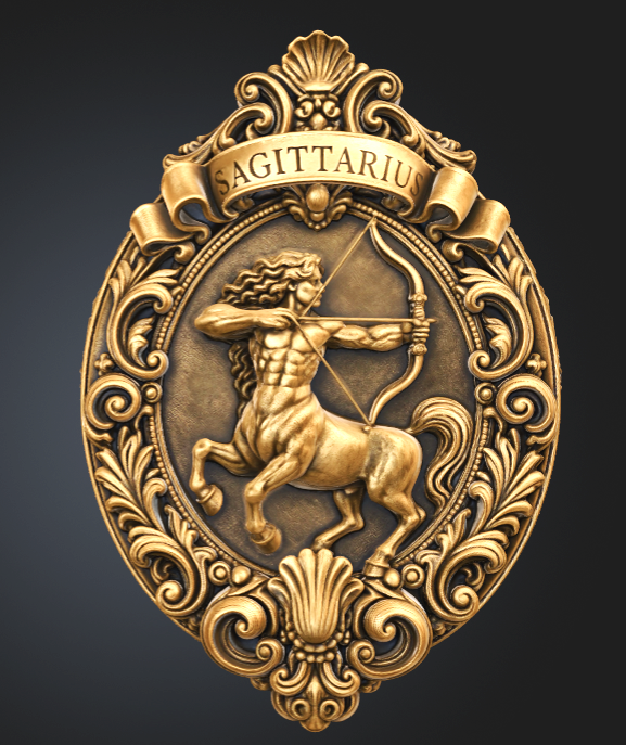 Sagittarius Zodiac Sign STL File for 3D Printing