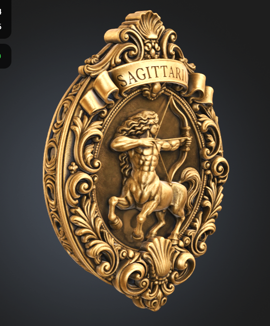 Sagittarius Zodiac Sign STL File for 3D Printing