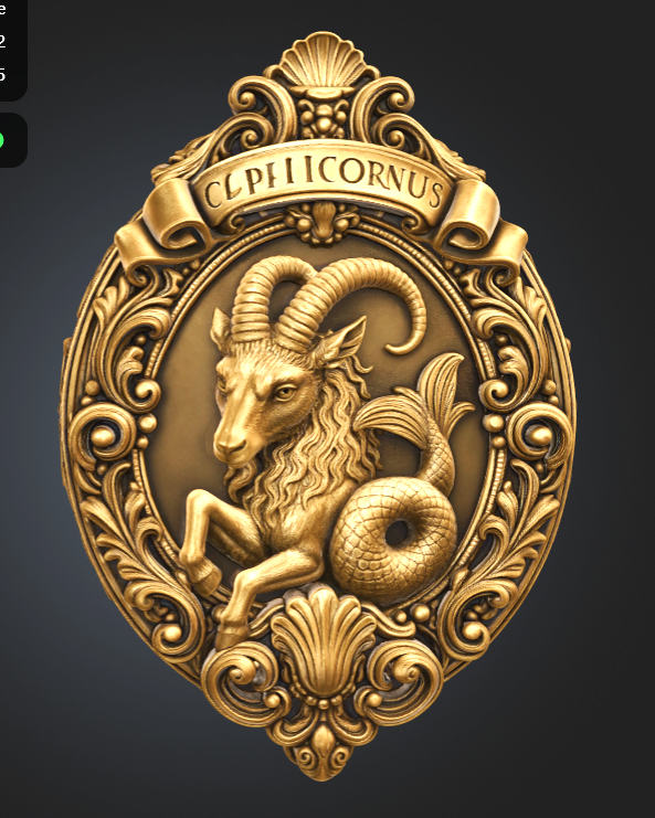 Capricorn Zodiac Sign STL File for 3D Printing