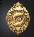 Pisces Zodiac Sign STL File for 3D Printing